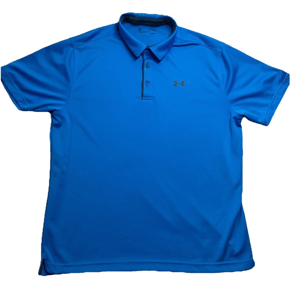 Under Armour Mens Blue Short Sleeve Polo Shirt Size XL